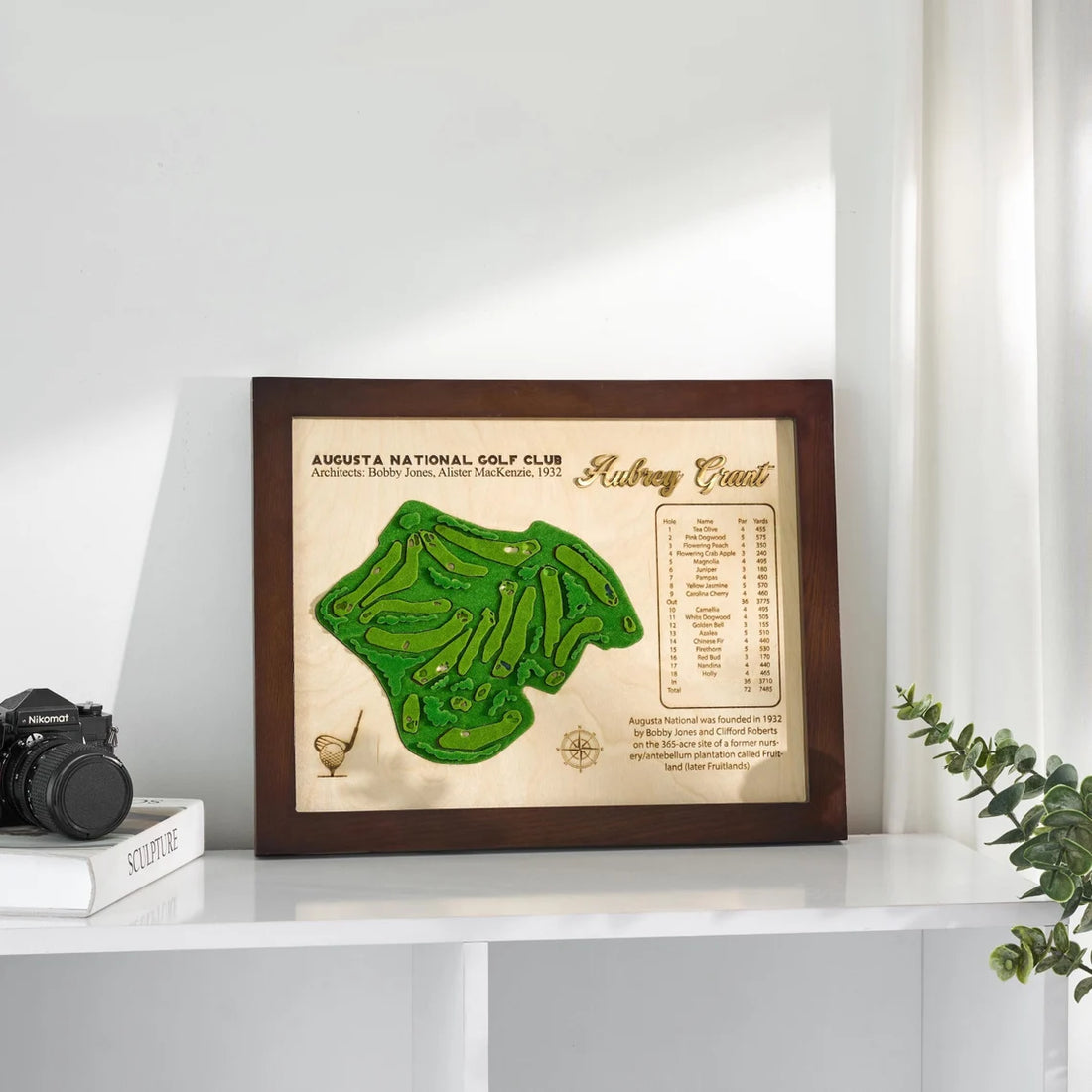 Custom Augusta Golf Club Golf Course Map, Golf Wall Art, Golf Decor, Golf Gift For Dad