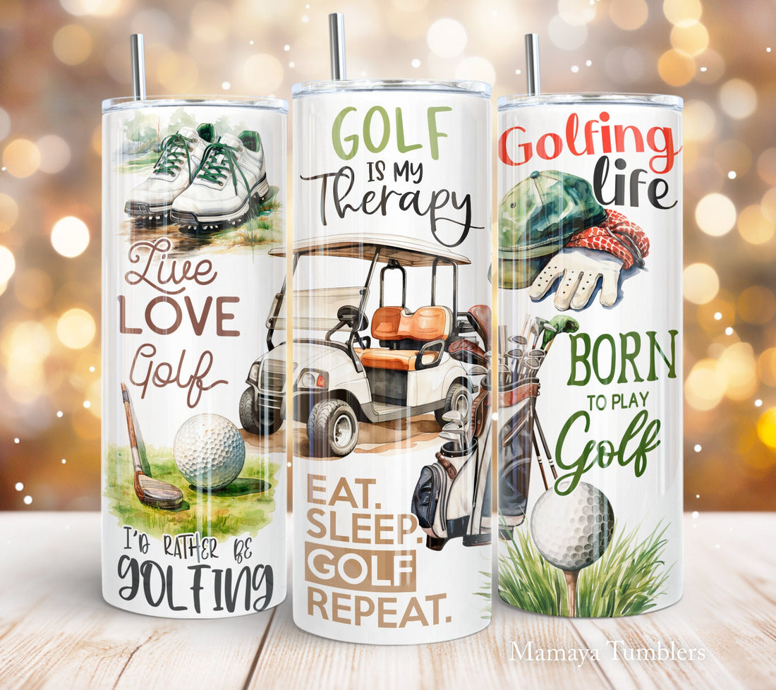Golf Car 20oz Skinny Tumbler, Gift For Golfers, Stainless Steel Travel Mug