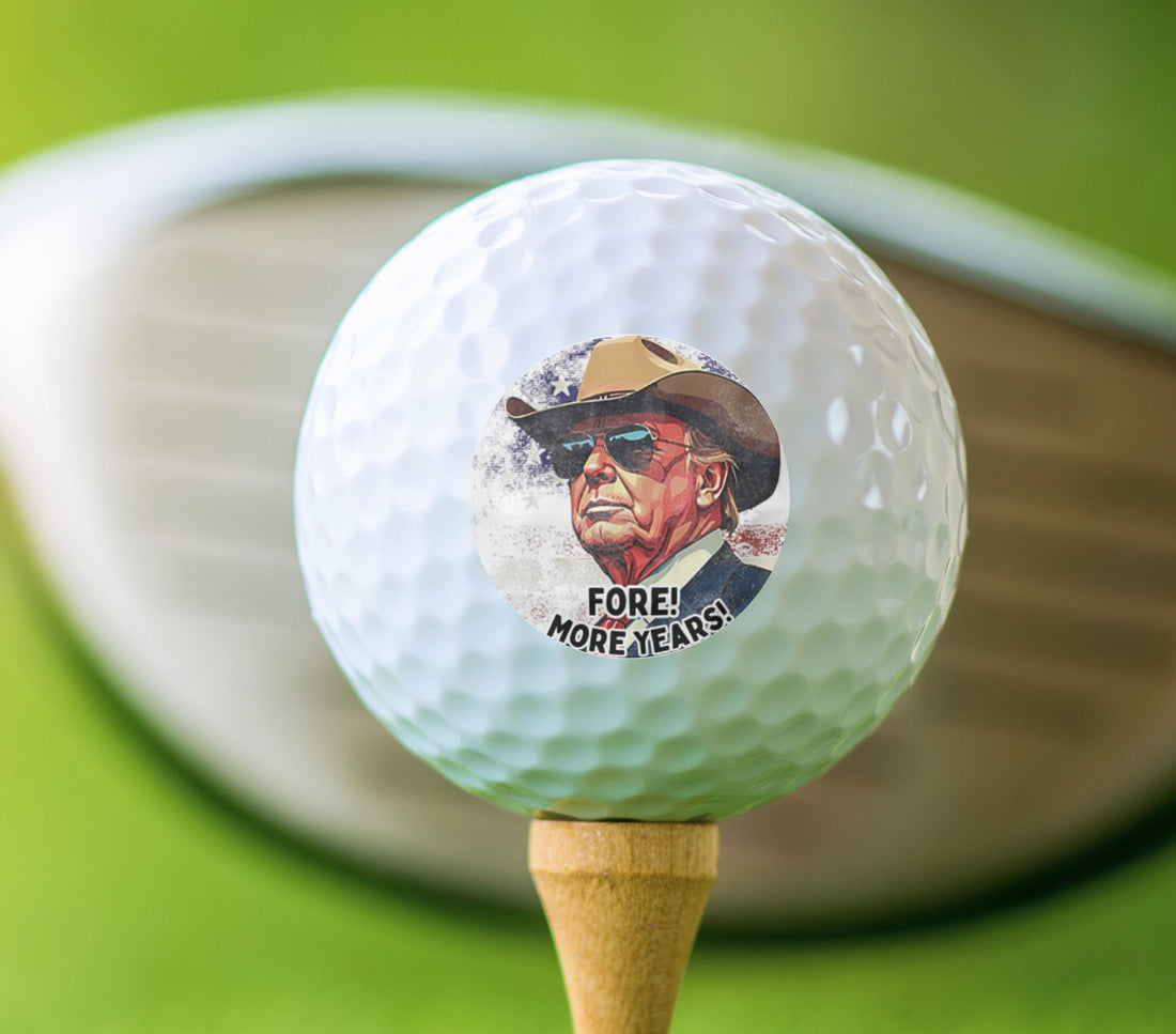 Fore More Years Trump Golf Balls, Funny Golf Balls, Patriotic Golf Gift