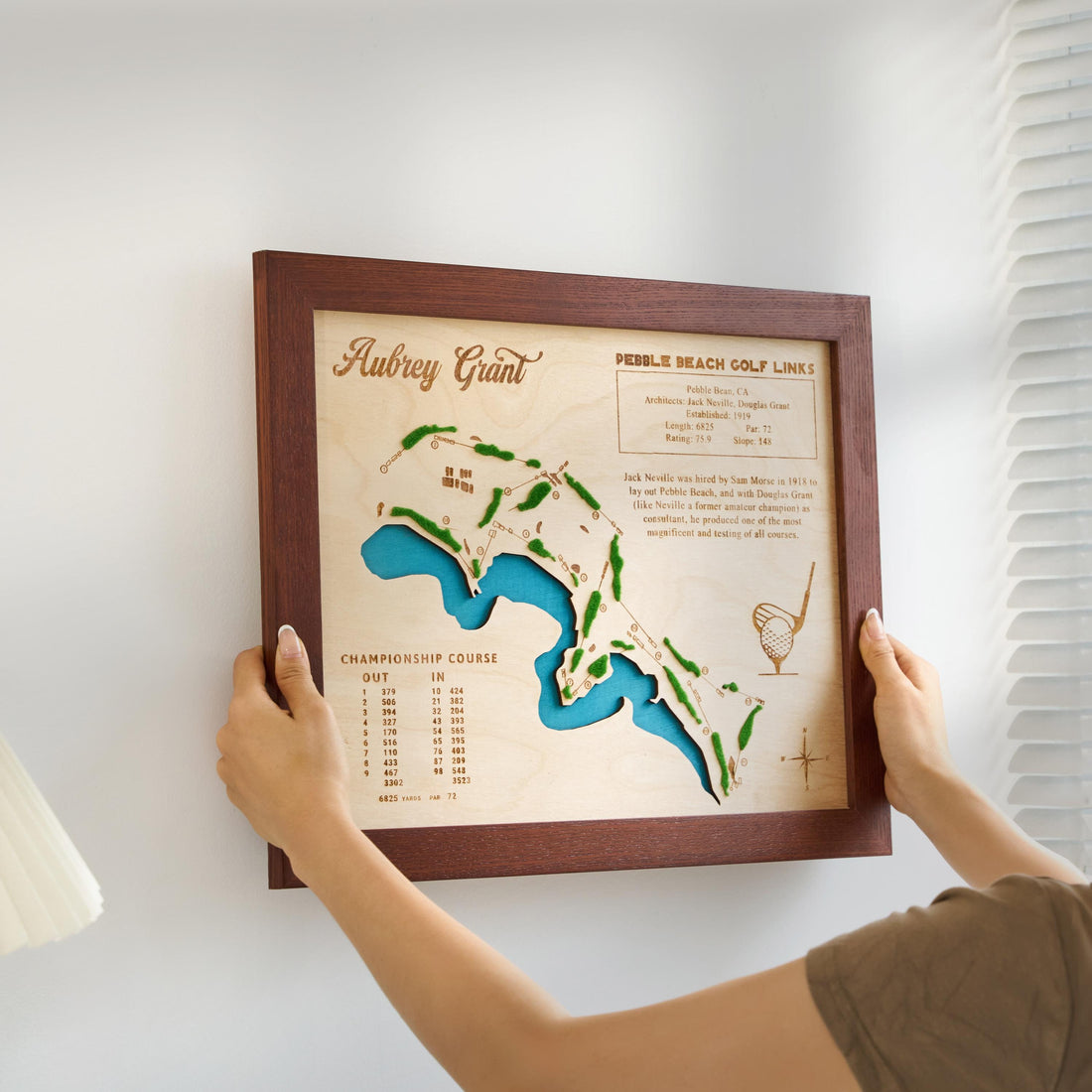 Custom Golf Course Map, Golf Wall Art, Golf Decor, Golf Gift For Dad