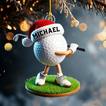 Custom Name Golf Ornament, Golf Keychain, Golf Accessories, Christmas Golf Gift, Gift For Golf Dad
