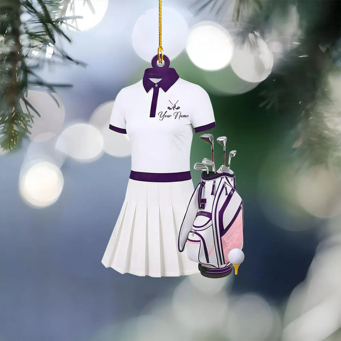 Custom Golf Skirt Ornament, Golf Bag Decor, Golf Gifts For Her, Acrylic Ornament, Golf Lover Gift