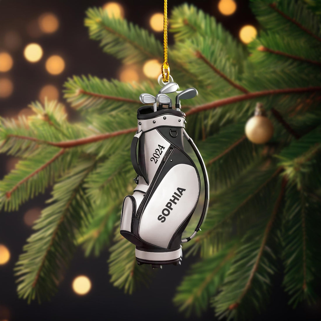 Golf Bag Christmas Ornament, Golfer Ornament, Acrylic Ornament, Golfing Ornament, Golf Lover Gift
