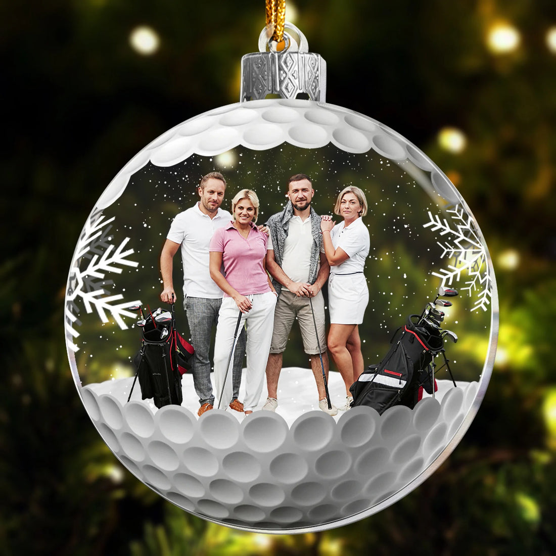 Plastic Christmas Balls Custom Photo Ornament, Golf Christmas Ornament, Golf Gift Idea