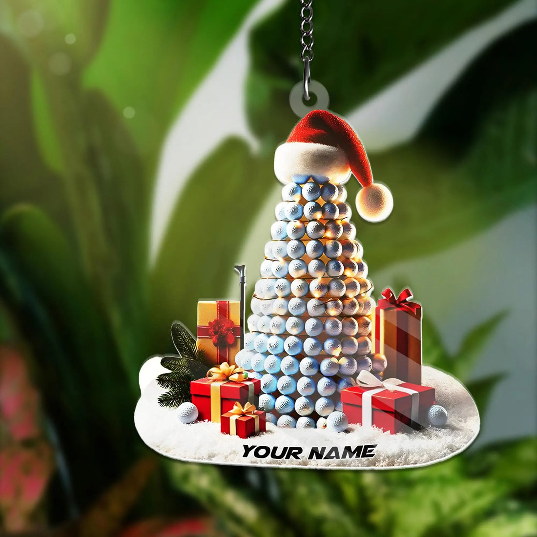 Golf Ball Christmas Tree Ornament, Golf Christmas Ornament, Acrylic Ornament, Golf Gift Idea