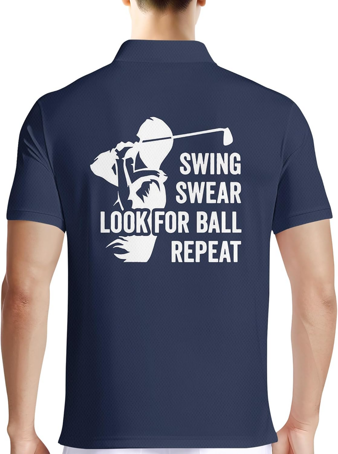Swing Swear Look For Ball Repeat Patriotic American Flag Golf Polo Shirts, Golf Gift For Men, Golf Shirts For Men