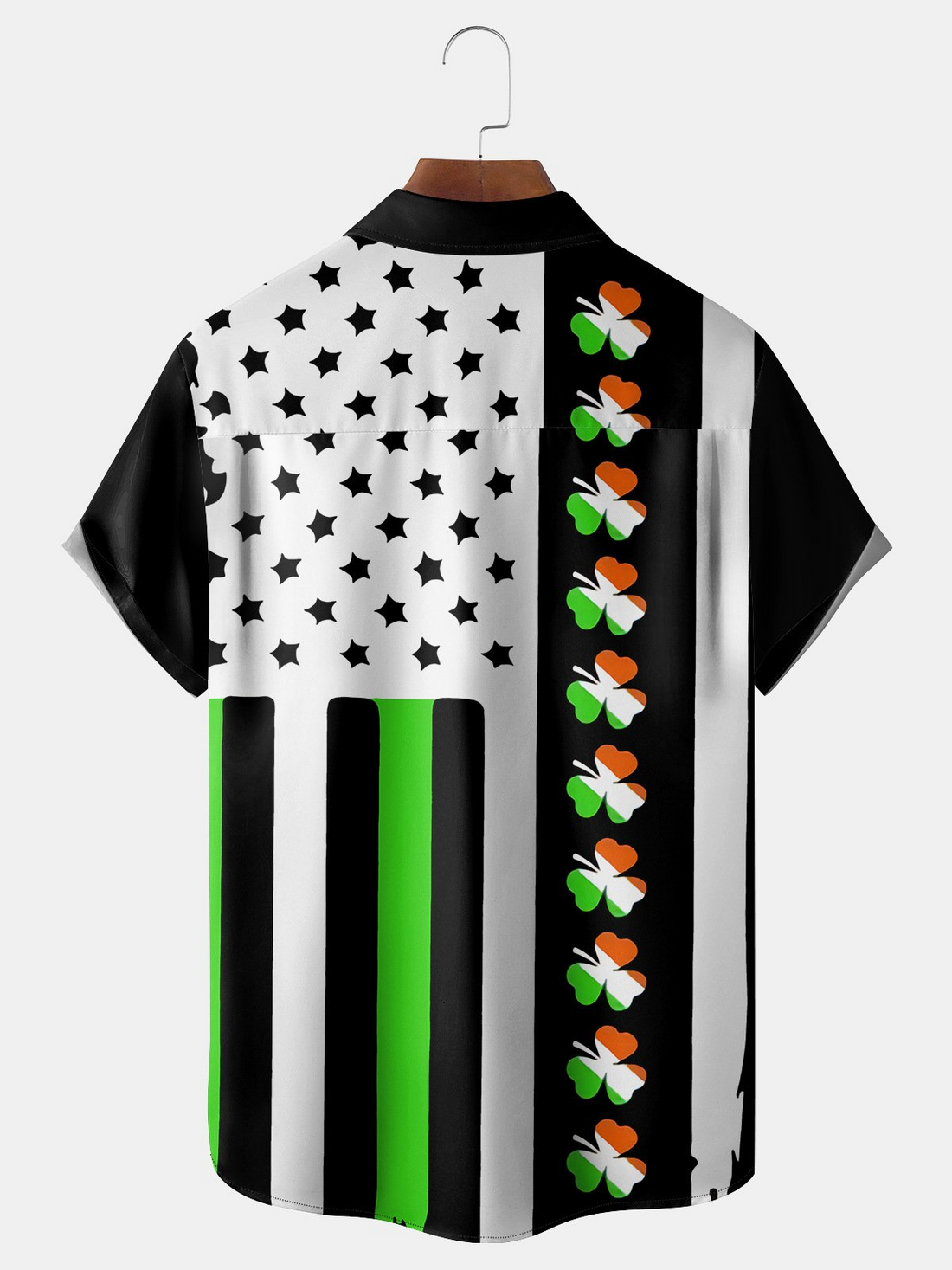 St. Patrick's Day Patriot Theme Hawaiian Golf Shirt, Tropical Vibe Men's Golf Shirt