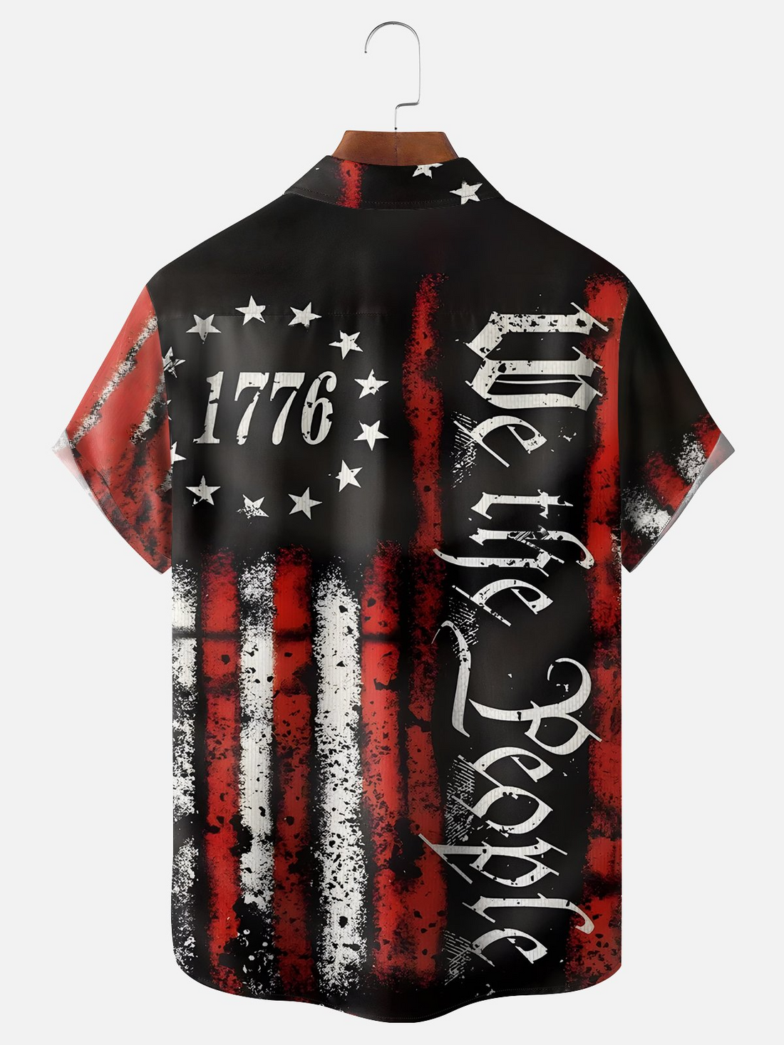 1776 We The People Hawaiian Golf Shirt, 250th Anniversary Tropical Vibe Men's Golf Shirt