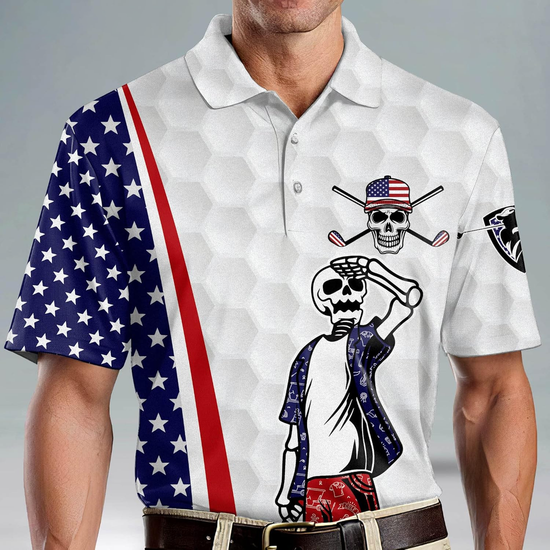 Your Hole Is My Goal Patriotic Day American Flag Golf Polo Shirts, Cool Golf Gift, Golfing Apparel