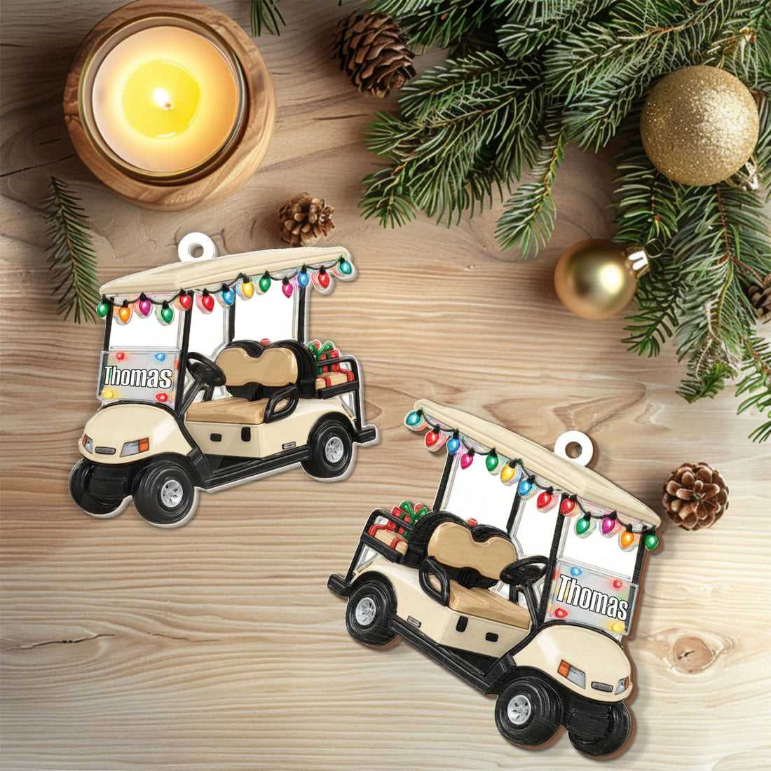 Personalized Golf Cart Christmas Ornament, Acrylic Ornament, Christmas Tree Ornaments, Gift For Golfer