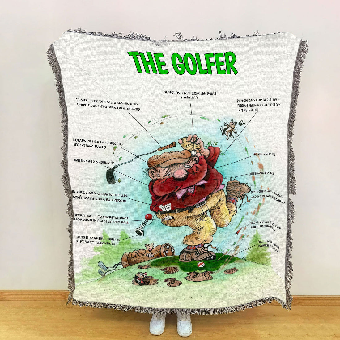 The Golfer Quilt Blanket, Golf Blanket, Gift For Golfers, Golf Gift Ideas