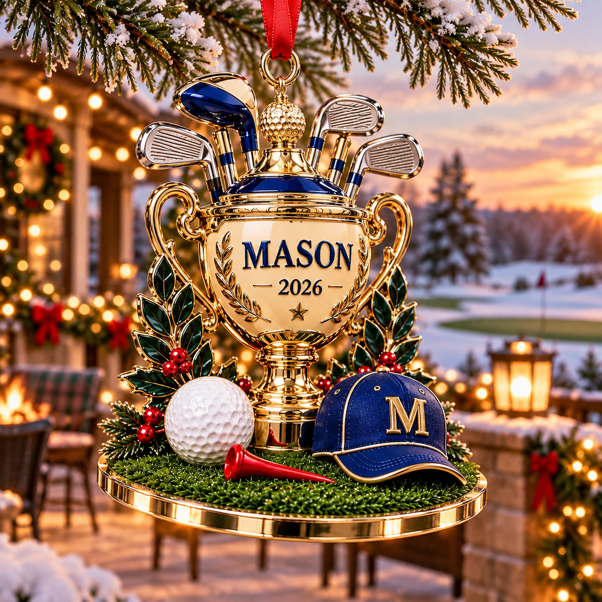 Golf Trophy Royal Blue